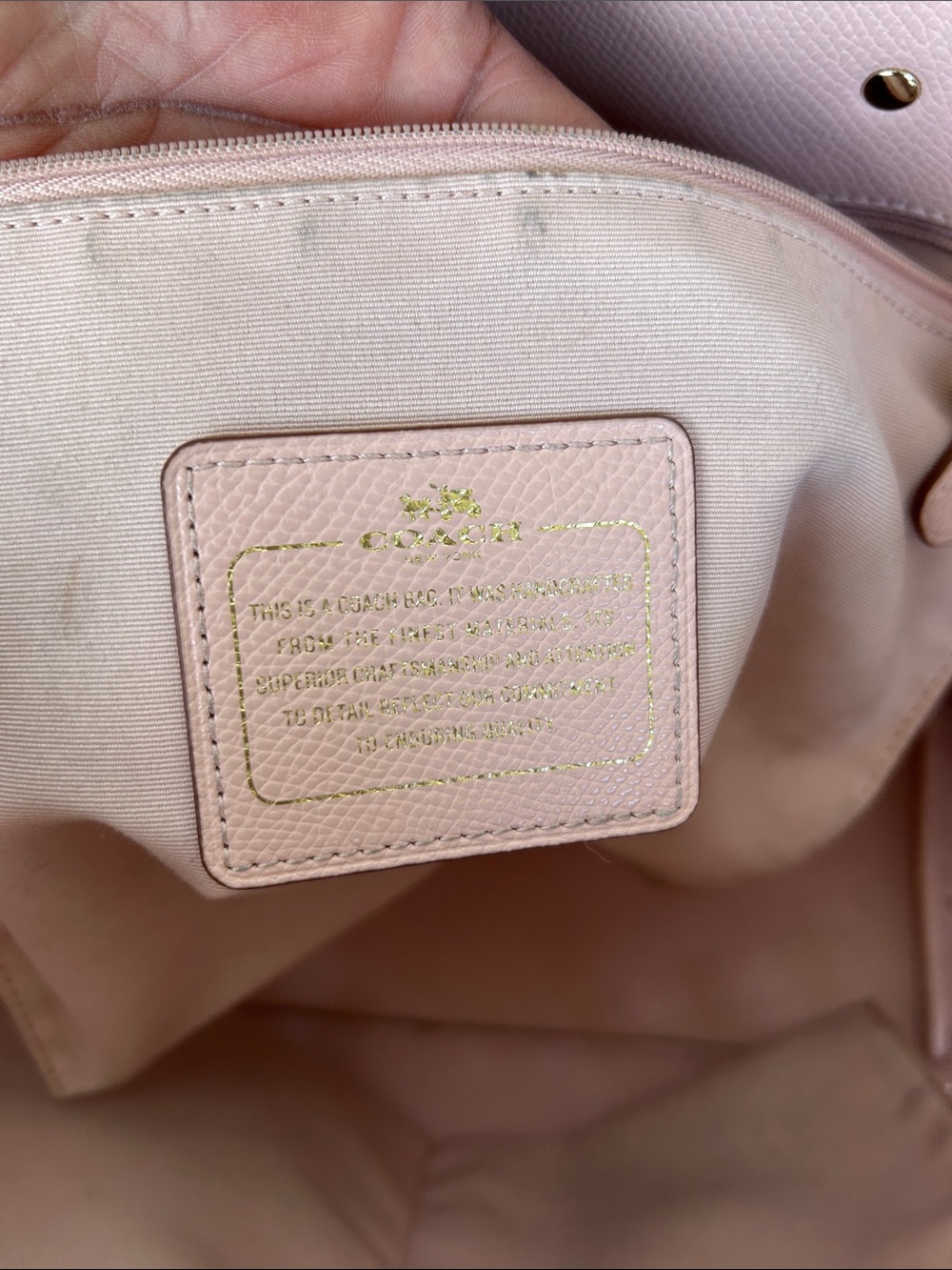 Coach Floral Laser-Cut Tote in Chalk with Blush Trim - Picture 10 of 13